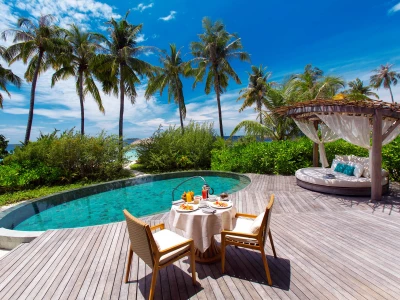 Beach Pool Villa Romantic Breakfast Milaidhoo Island Maldives