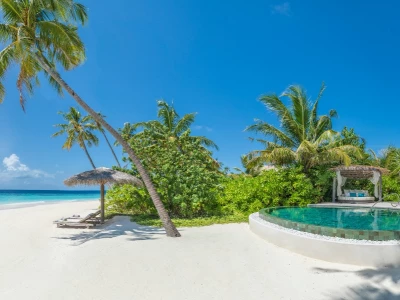 Beach Pool Villa view Milaidhoo Island Maldives