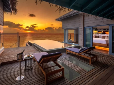Sunset Over Water Residence With Pool - Two Bedroom Deck Raffles Maldives Meradhoo