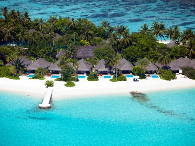 Velassaru-aerial-beach-villas-pool.jpg - Beach Villa With Pool Aerial Velassaru Maldives