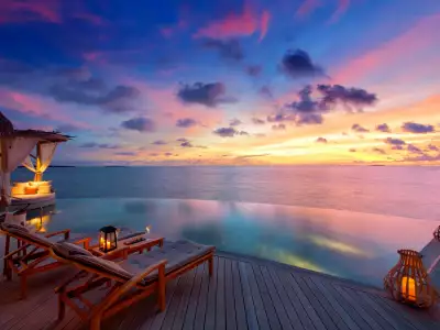 Milaidhoo Island Maldives Two Bedroom Ocean Residence with Pool Sunset