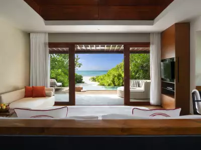 Family Beach Pool Villa Living Room Niyama Private Islands