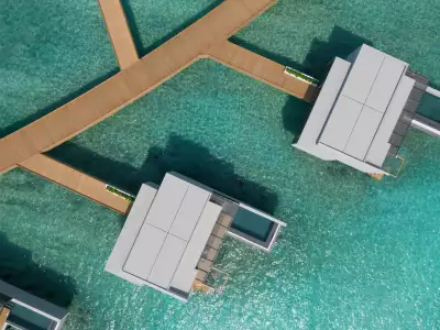 Alila Kothaifaru Maldives - Sunrise Water Villa - Aerial