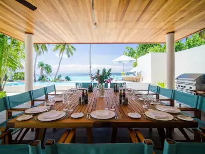 The Great Beach Residence - Eight Bedroom Outdoor Dining Amilla Maldives Resort And Residences