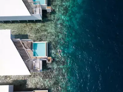 Reef Water Pool Villa Aerial Amilla Maldives Resort And Residences