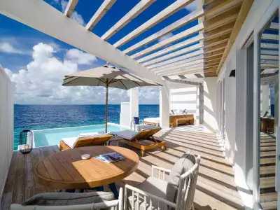 Reef Water Pool Villa Deck Amilla Maldives Resort And Residences