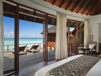 Sunset Over Water Suite Bedroom Anantara Dhigu