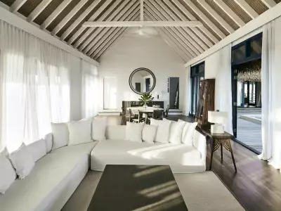COMO Sunrise Water Villa with Pool - Two Bedroom Living Room COMO Cocoa Maldives