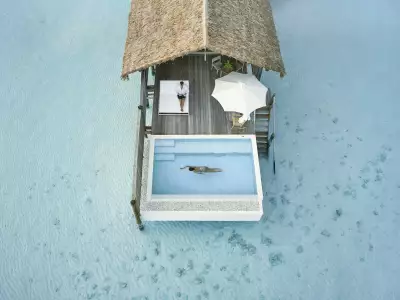 Water Villa with Pool - One Bedroom Aerial COMO Cocoa Maldives