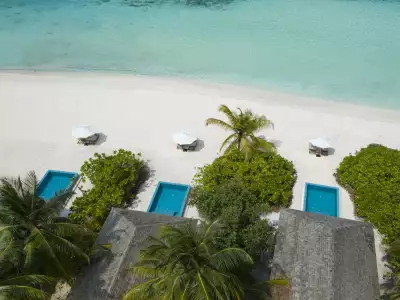 Family Beach Villa With Pool Aerial Emerald Faarufushi Resort & Spa