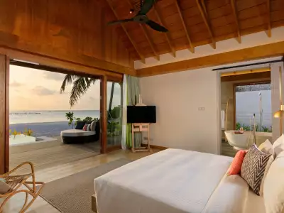 Family Beach Villa With Pool Bedroom Emerald Faarufushi Resort & Spa