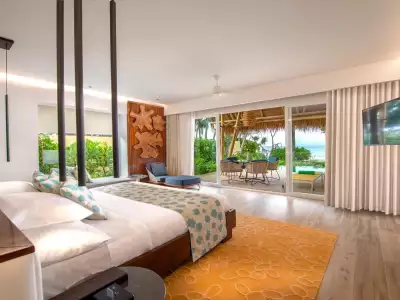 Beach Villa With Pool Bedroom Emerald Maldives Resort & Spa