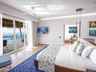 Superior Water Villa With Pool Bedroom Emerald Maldives Resort & Spa