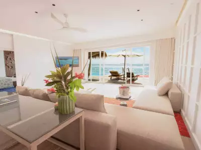 Superior Water Villa With Pool Living Room Emerald Maldives Resort & Spa