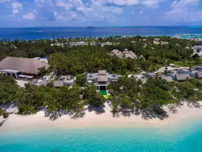 Royal Beach Villa with Pool - Three Bedroom Aerial Emerald Maldives Resort & Spa