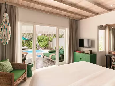 Private Pool Villa Bedroom Finolhu Baa Atoll Maldives