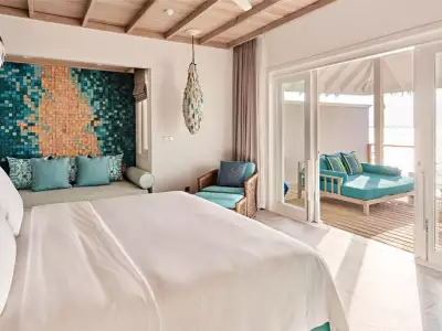 Ocean Pool Villa  Bedroom Finolhu Baa Atoll Maldives