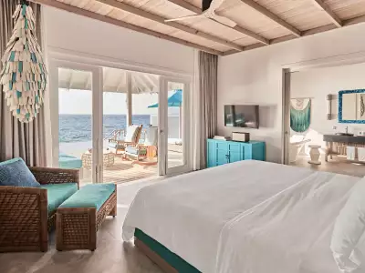 Ocean Pool Villa Bedroom Finolhu Baa Atoll Maldives