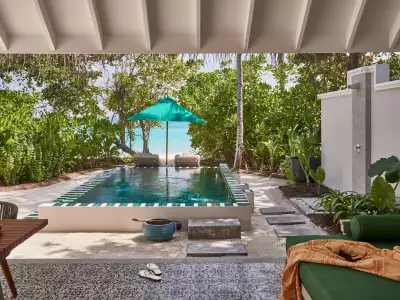 Beach Pool Villa Outdoor Finolhu Baa Atoll Maldives