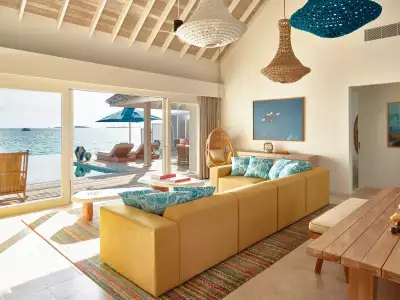 Two-Bedroom Water Villa With Pool Interior Finolhu Baa Atoll Maldives