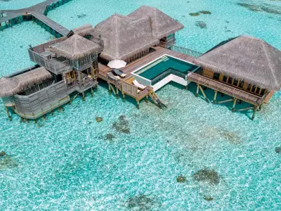 Family Pool Villa Aerial Gili Lankanfushi