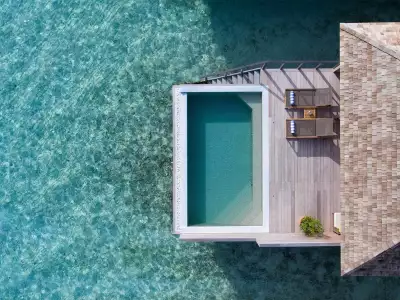 Ocean Pool Villa Aerial Hurawalhi Island Resort