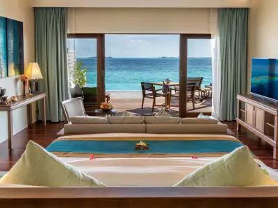 Ocean Pool Villa Bedroom Hurawalhi Island Resort