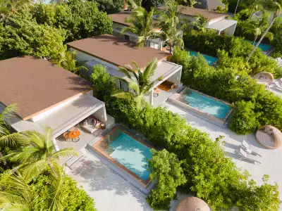 Kuda Villingili Resort Maldives - Beach Villa with Pool - Aerial