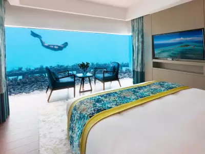 Aqua Villa Bedroom Snorkelling View Pullman Maldives Maamutaa