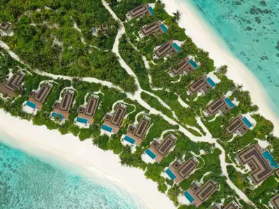 Beach Pool Villa Aerial Pullman Maldives Maamutaa