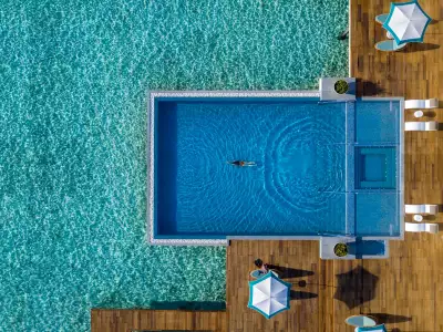 Royal Suite Aerial Pool View Pullman Maldives Maamutaa