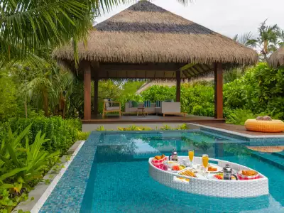 Two Bedroom Beach Pool Villa Floating Breakfast Pullman Maldives Maamutaa