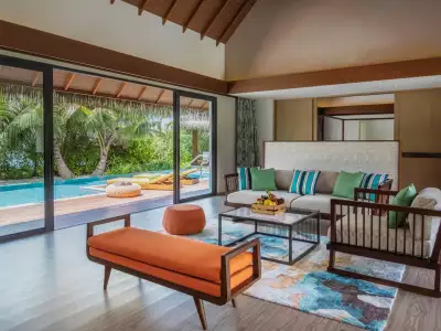Two Bedroom Beach Pool Villa Living Area Pullman Maldives Maamutaa