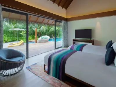 Two Bedroom Beach Pool Villa Second Bedroom Pullman Maldives Maamutaa
