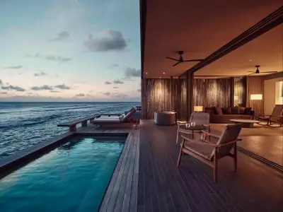 Sunset Water Pool Villa Deck Patina Maldives