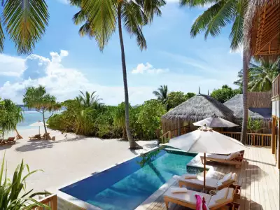 Lagoon Beach Villa with Pool - Two Bedroom Outdoor Six Senses Laamu