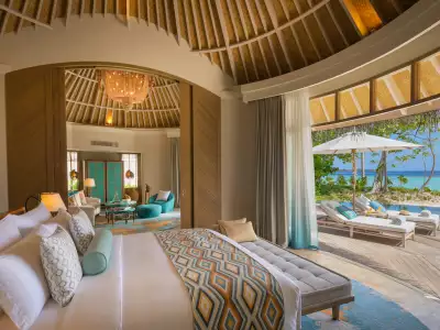 Beach House With Pool Bedroom and Deck The Nautilus Maldives
