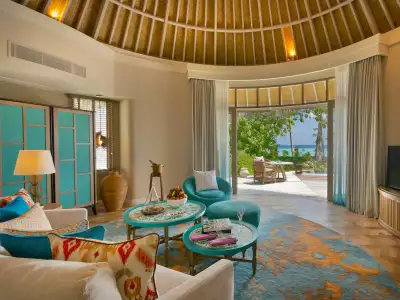 Beach House With Pool Living Room The Nautilus Maldives