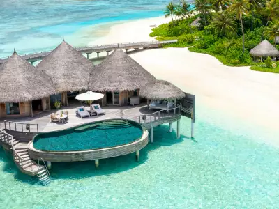 Ocean House With Pool Aerial The Nautilus Maldives