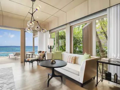 Beach Villa with Pool - Two Bedroom Living Room St. Regis Maldives Vommuli