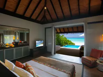 Beach Villa With Pool Bedroom Velassaru Maldives