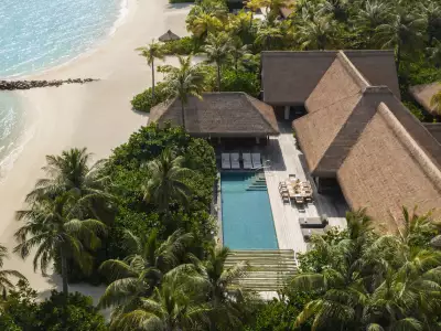 Waldorf Astoria Maldives Ithaafushi Two Bedroom Grand Beach Villa with Pool Aerial