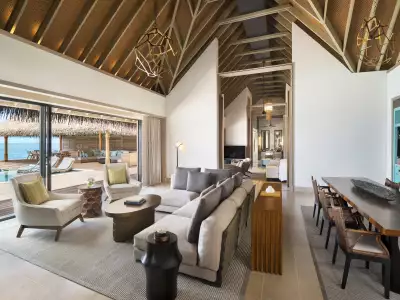 Waldorf Astoria Maldives Ithaafushi Three Bedroom Over Water Villa With Pool Living
