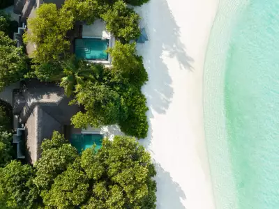 Beach Villa with Pool Aerial Vakkaru Maldives