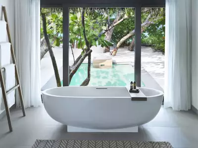 Family Beach Villa with Pool Bath Vakkaru Maldives
