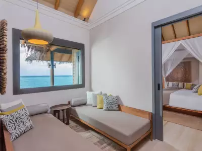 Family Over Water Villa with Pool - Bedroom - Vakkaru Maldives