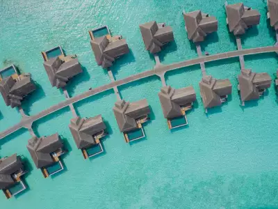 Over Water Villa with Pool Overview Vakkaru Maldives