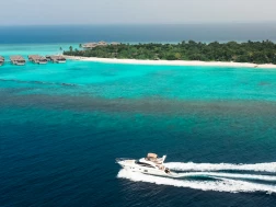 Vakkaru Maldives Luxury Yacht By The Island Aerial
